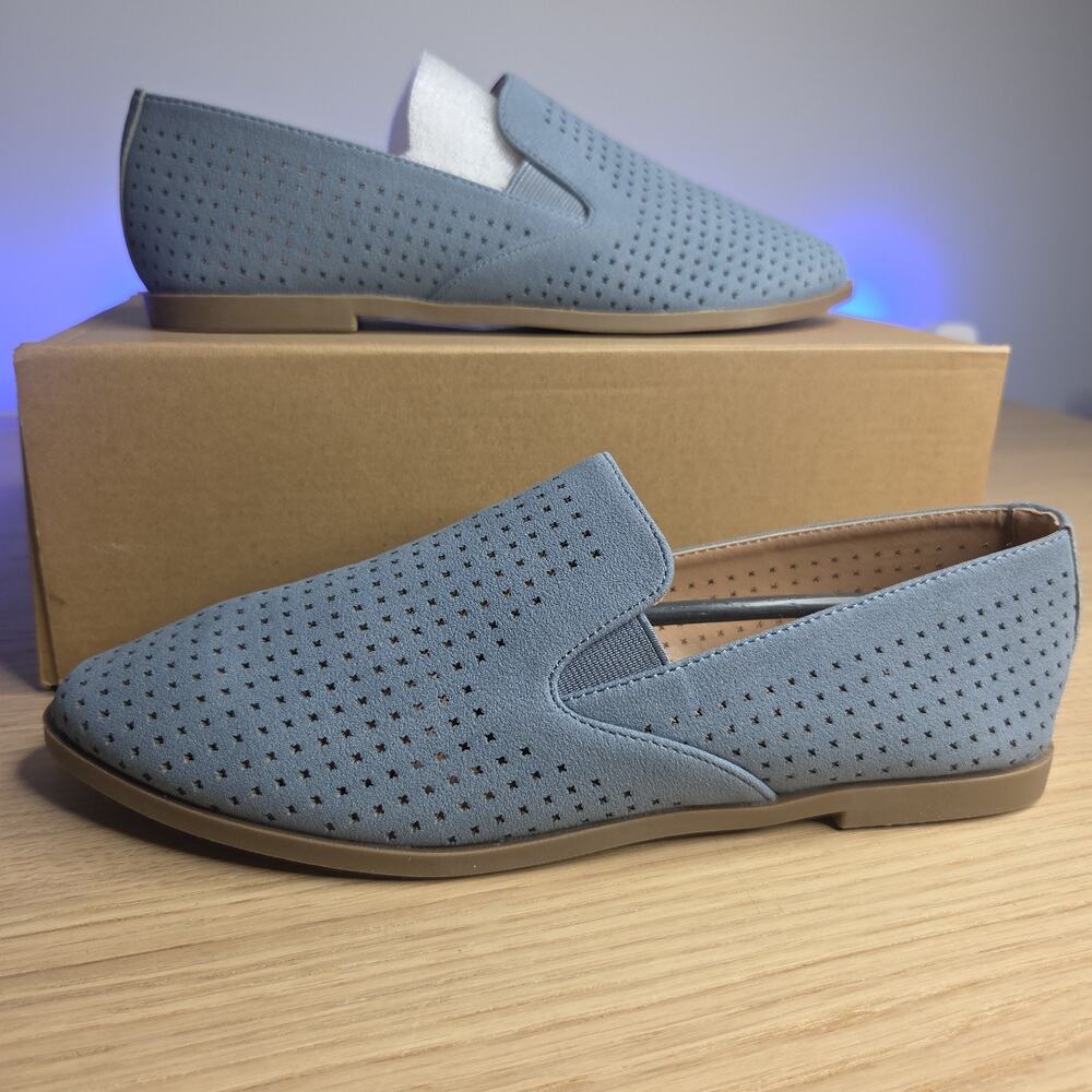 Journee Lucie Tru Comfort Foam Slip On Blue Almond Toe Dress Flats Size 6.5